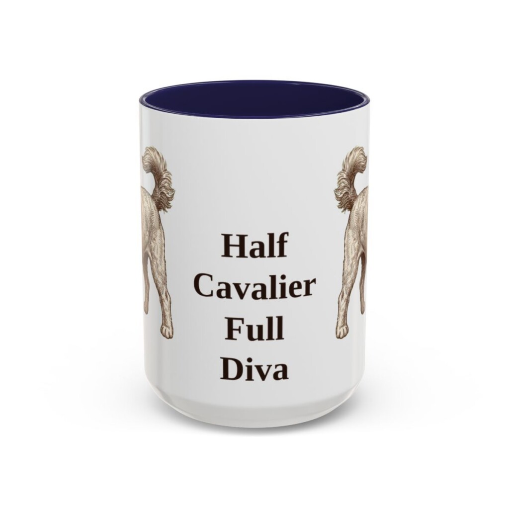 15oz Funny Cavapoo Mug, Navy, front view