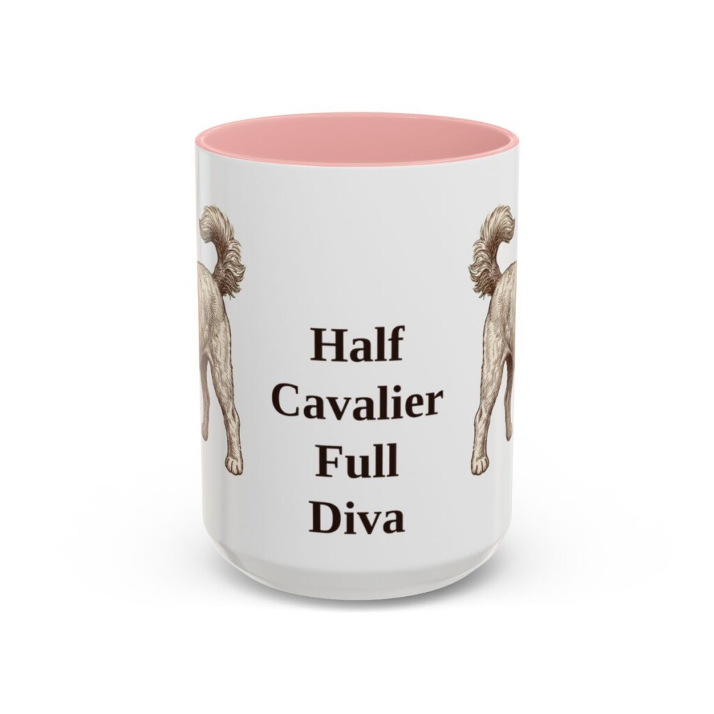 15oz Funny Cavapoo Mug, Pink, front view