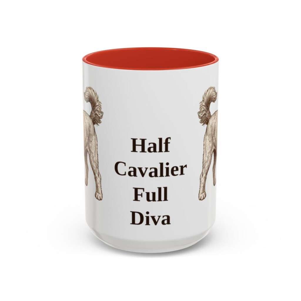 15oz Funny Cavapoo Mug, Red, front view