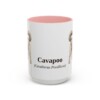 15oz Cavapoo Latin Mug, Pink, front view
