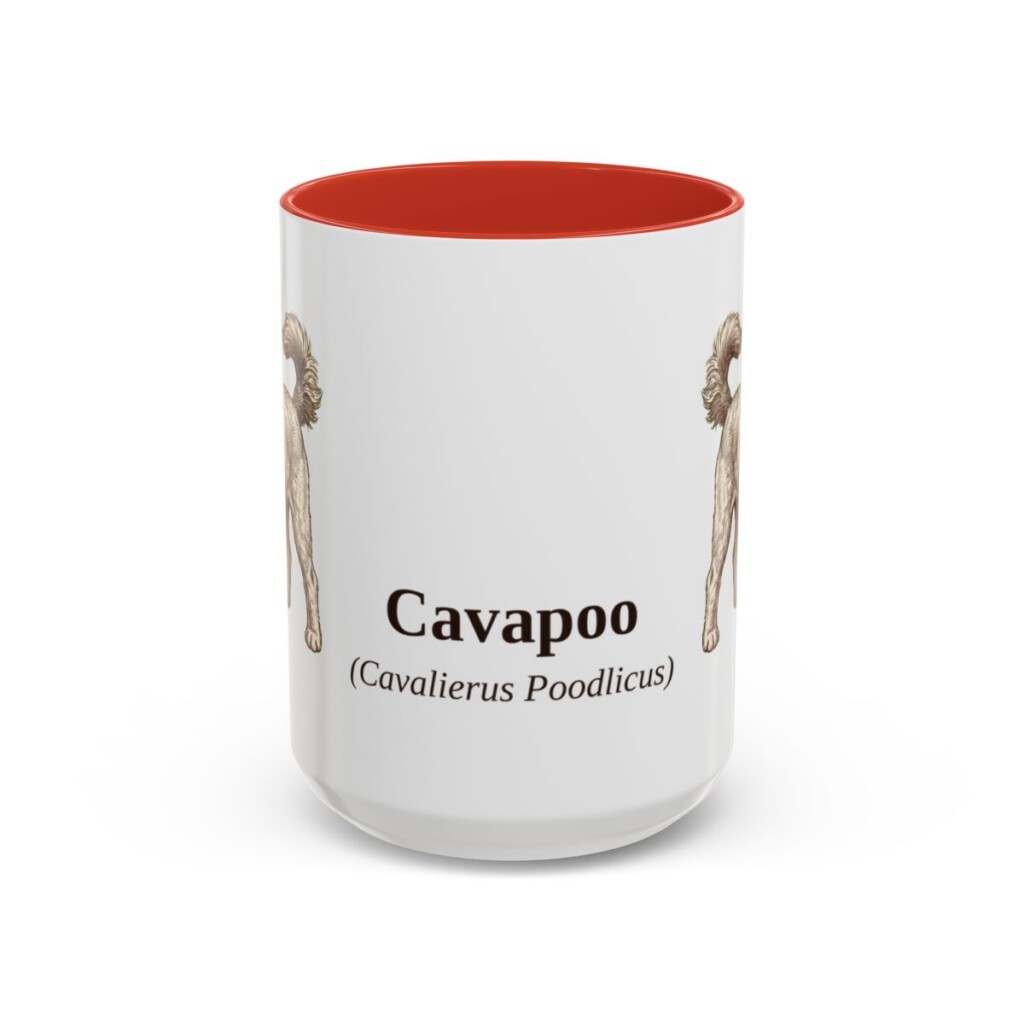 15oz Cavapoo Latin Mug, Red, front view