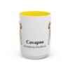 15oz Cavapoo Latin Mug, Yellow, front view