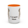 15oz Cavapoo Dog Mom Mug, Orange, front view