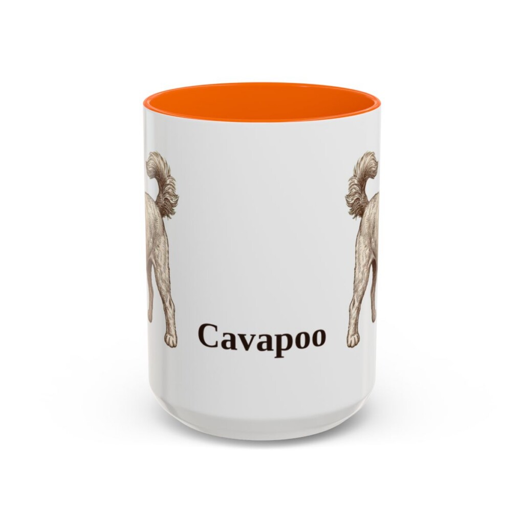 15oz Cavapoo Mug, Orange, front view