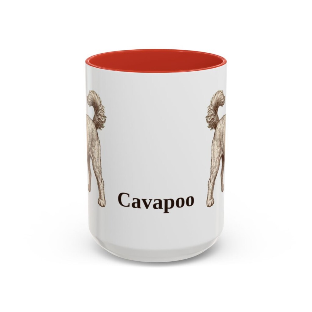 15oz Cavapoo Mug, Red, front view