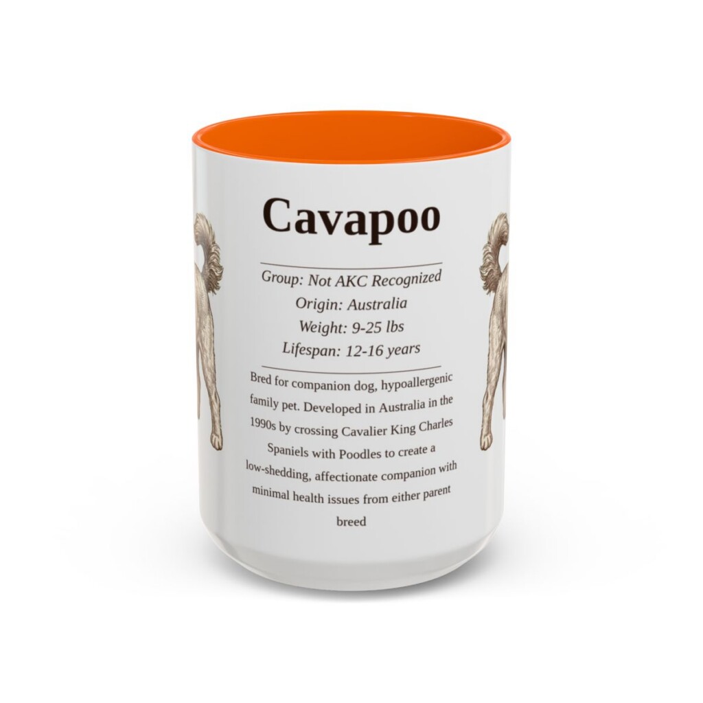 15oz Cavapoo Mug, Orange, front view