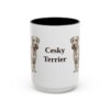 15oz Cesky Terrier Mug, Black, front view