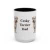 15oz Cesky Terrier Dog Dad Mug, Black, front view