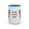 15oz Cesky Terrier Dog Dad Mug, Light Blue, front view