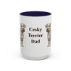 15oz Cesky Terrier Dog Dad Mug, Navy, front view
