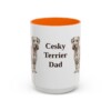 15oz Cesky Terrier Dog Dad Mug, Orange, front view