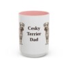 15oz Cesky Terrier Dog Dad Mug, Pink, front view