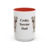 15oz Cesky Terrier Dog Dad Mug, Red, front view