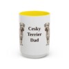 15oz Cesky Terrier Dog Dad Mug, Yellow, front view