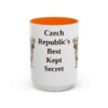 15oz Funny Cesky Terrier Mug, Orange, front view