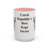 15oz Funny Cesky Terrier Mug, Pink, front view