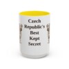 15oz Funny Cesky Terrier Mug, Yellow, front view