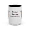 15oz Cesky Terrier Latin Mug, Black, front view