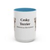 15oz Cesky Terrier Latin Mug, Light Blue, front view
