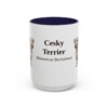 15oz Cesky Terrier Latin Mug, Navy, front view