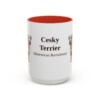 15oz Cesky Terrier Latin Mug, Red, front view