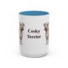 15oz Cesky Terrier Mug, Light Blue, front view