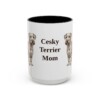 15oz Cesky Terrier Dog Mom Mug, Black, front view