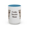15oz Cesky Terrier Dog Mom Mug, Light Blue, front view
