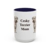 15oz Cesky Terrier Dog Mom Mug, Navy, front view