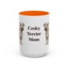 15oz Cesky Terrier Dog Mom Mug, Orange, front view