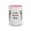 15oz Cesky Terrier Dog Mom Mug, Pink, front view