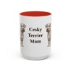 15oz Cesky Terrier Dog Mom Mug, Red, front view