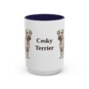 15oz Cesky Terrier Mug, Navy, front view