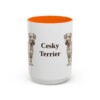 15oz Cesky Terrier Mug, Orange, front view