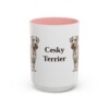 15oz Cesky Terrier Mug, Pink, front view