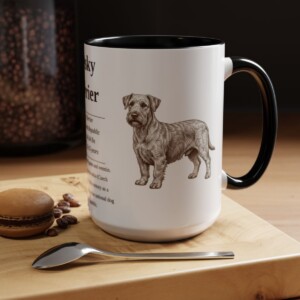 15oz Cesky Terrier Mug, Black, lifestyle photo