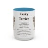 15oz Cesky Terrier Mug, Light Blue, front view