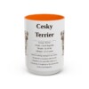 15oz Cesky Terrier Mug, Orange, front view