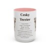 15oz Cesky Terrier Mug, Pink, front view