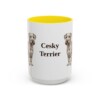 15oz Cesky Terrier Mug, Yellow, front view