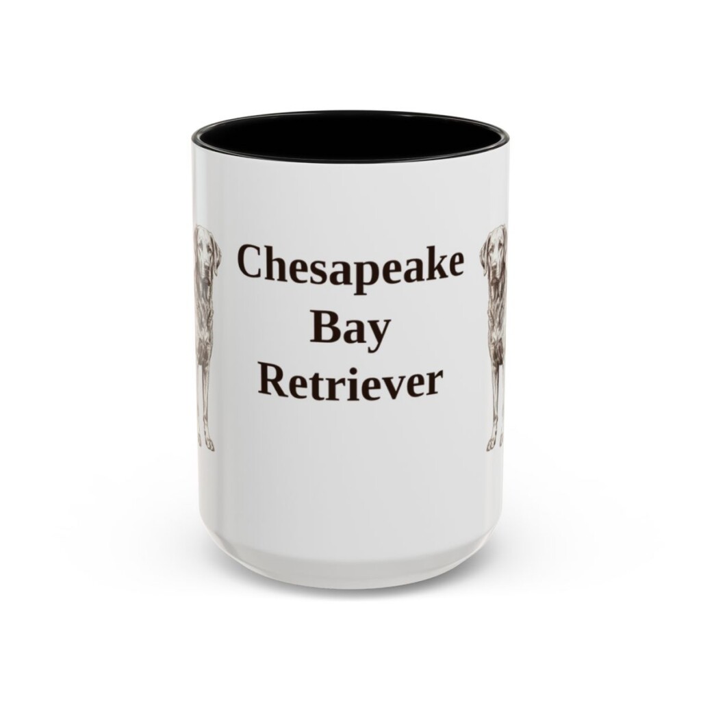 15oz-chesapeake-bay-retriever-mug-black-front 15oz Chesapeake Bay Retriever Mug, Black, front view