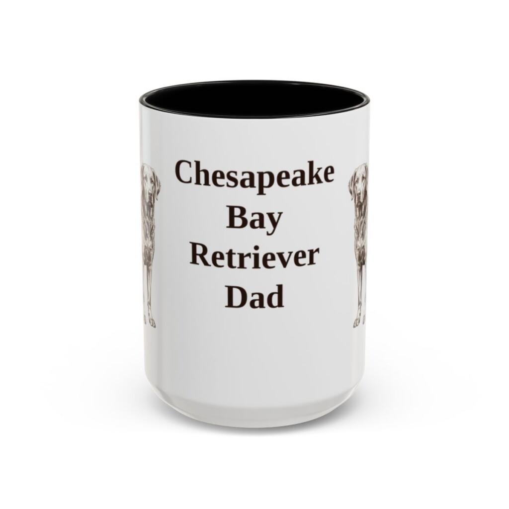 15oz-chesapeake-bay-retriever-mug-dad-black-front 15oz Chesapeake Bay Retriever Dog Dad Mug, Black, front view