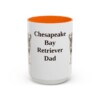 15oz-chesapeake-bay-retriever-mug-dad-orange 15oz Chesapeake Bay Retriever Dog Dad Mug, Orange, front view