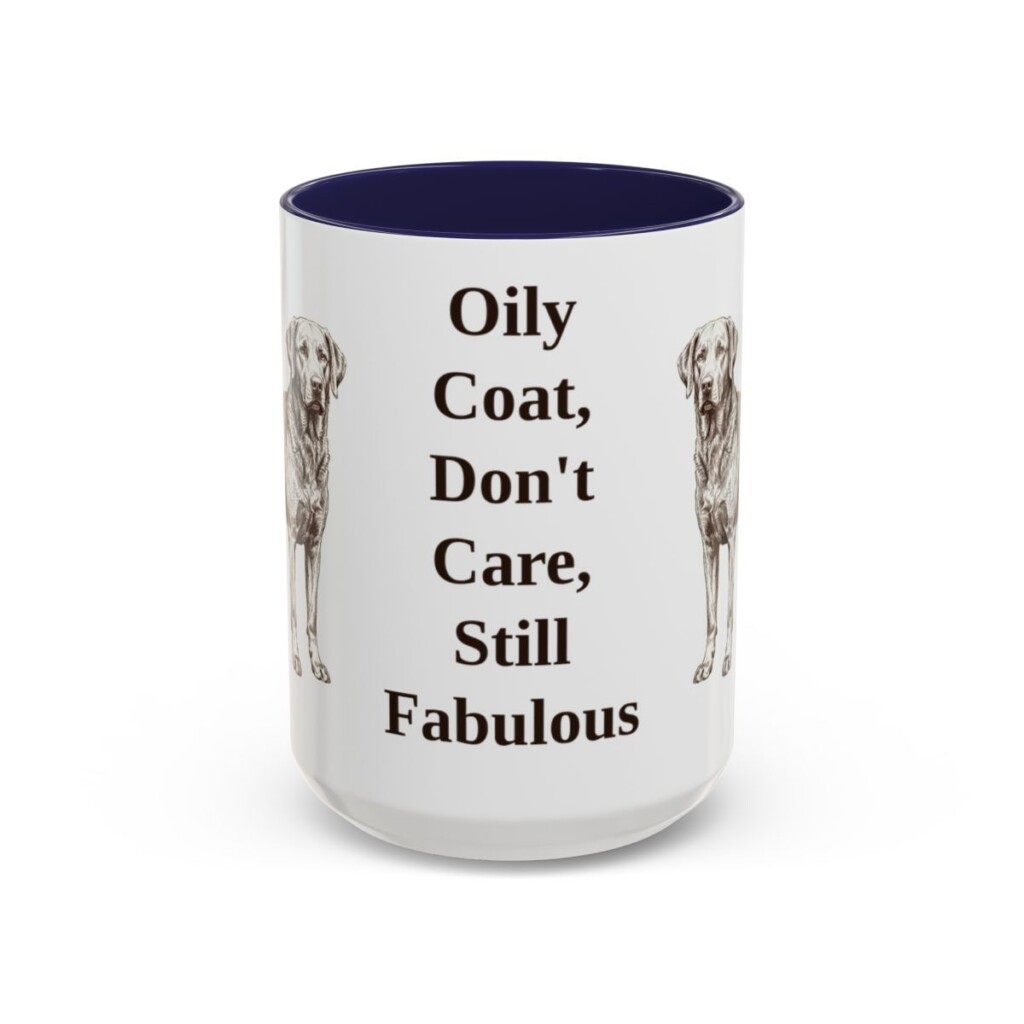 15oz Funny Chesapeake Bay Retriever Mug, Navy, front view