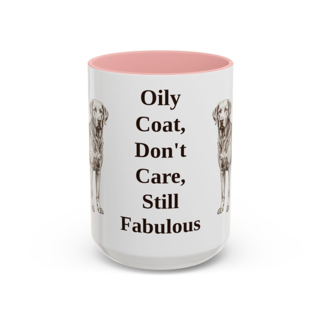15oz Funny Chesapeake Bay Retriever Mug, Pink, front view