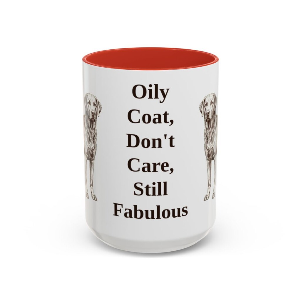 15oz Funny Chesapeake Bay Retriever Mug, Red, front view