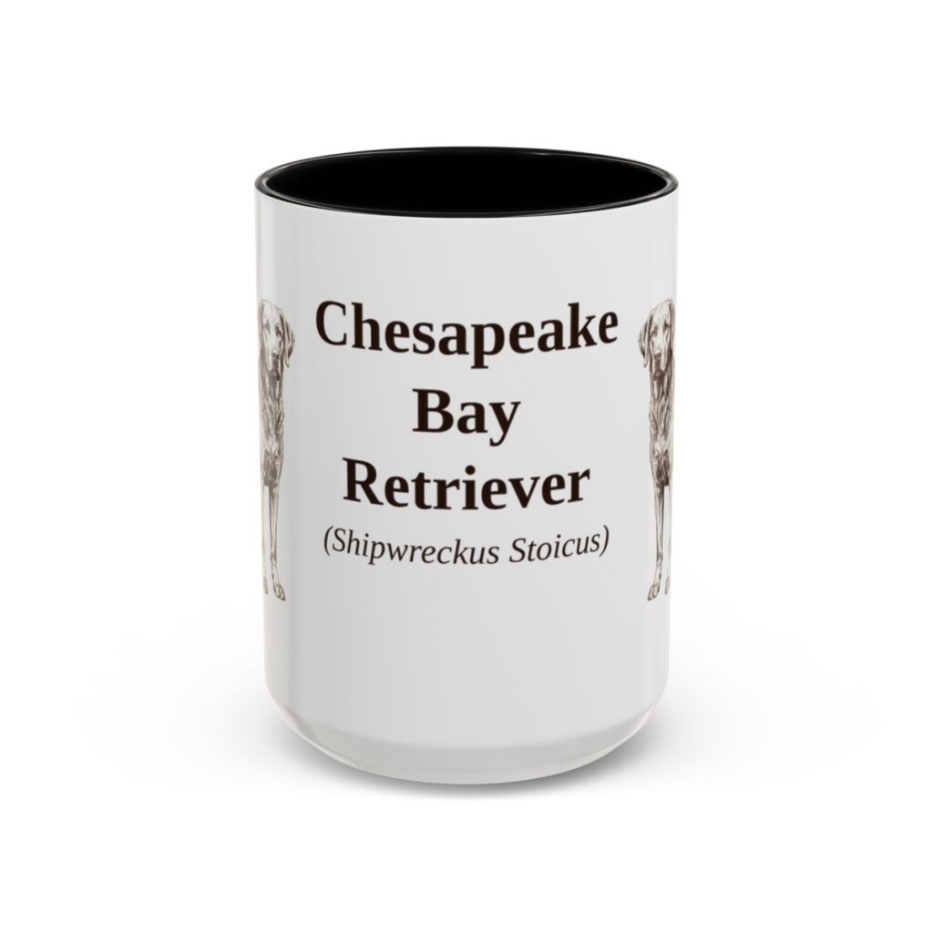 15oz-chesapeake-bay-retriever-mug-latin-black-front 15oz Chesapeake Bay Retriever Latin Mug, Black, front view