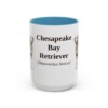 15oz-chesapeake-bay-retriever-mug-latin-light-blue 15oz Chesapeake Bay Retriever Latin Mug, Light Blue, front view