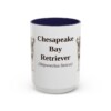 15oz-chesapeake-bay-retriever-mug-latin-navy 15oz Chesapeake Bay Retriever Latin Mug, Navy, front view