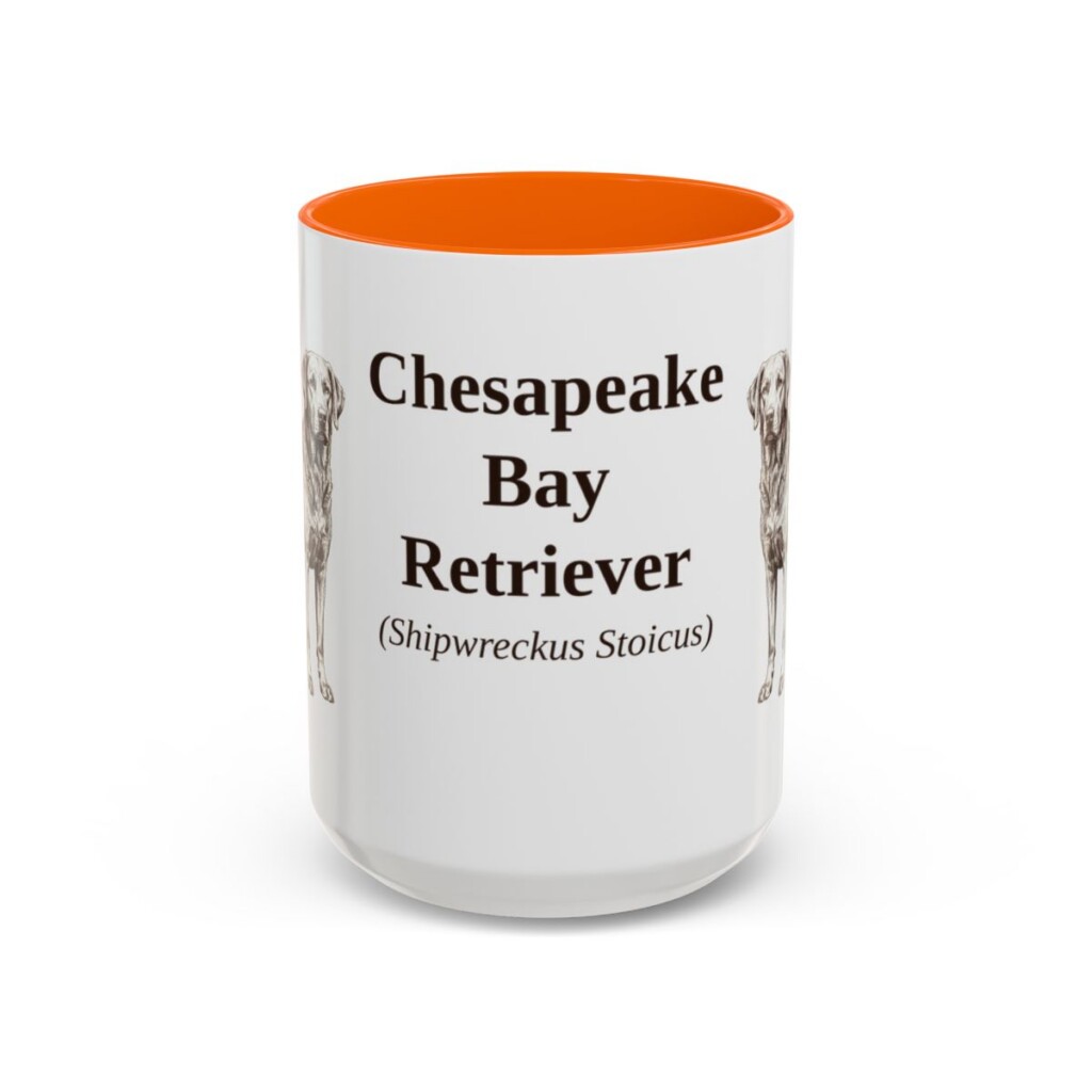 15oz-chesapeake-bay-retriever-mug-latin-orange 15oz Chesapeake Bay Retriever Latin Mug, Orange, front view